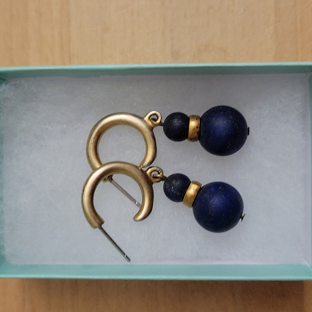 Lapis and gold earrings